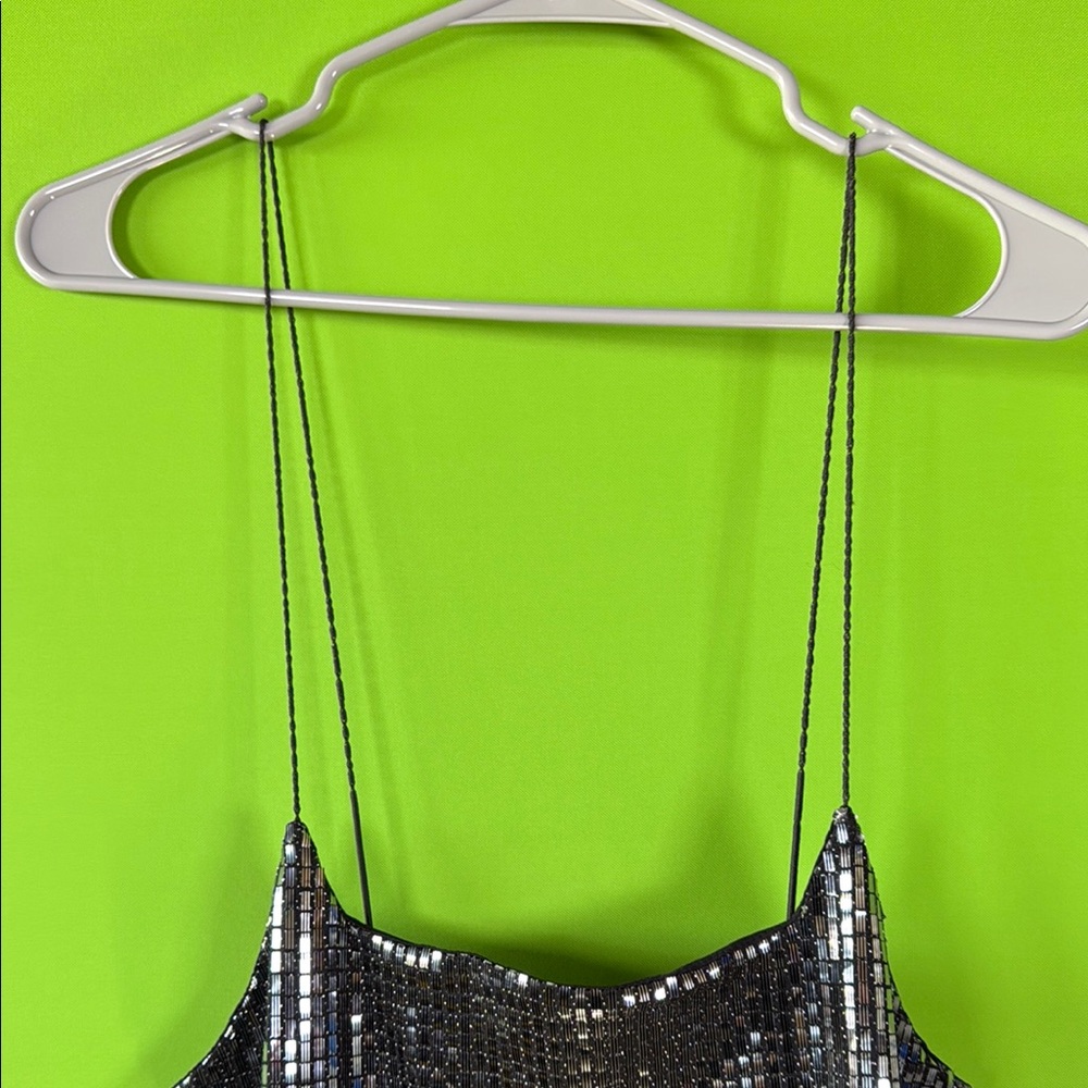 Almost Famous Silver Sequin Slip Mini Dress - Picture 11 of 11